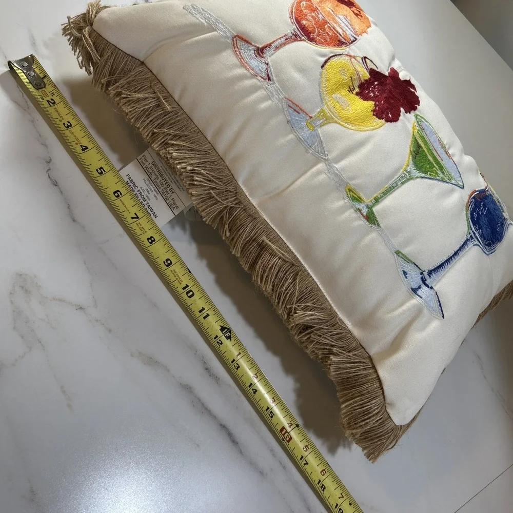NWT Tommy Bahama Rectangular Indoor/outdoor Pillow With Cocktail Happy Hour